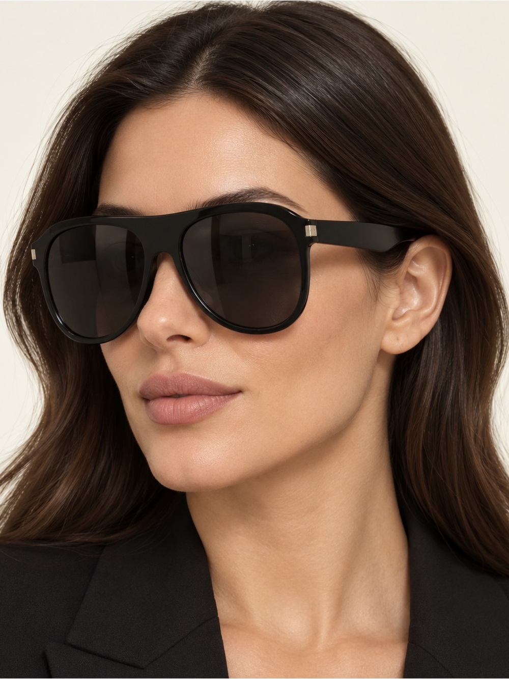 Authentic Saint Laurent Black Oversized Aviator Sunglasses – Like New